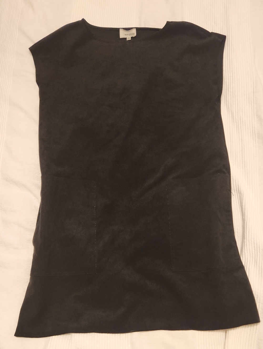 Wilfred Black Faux Suede Shift Dress With Pockets Women
